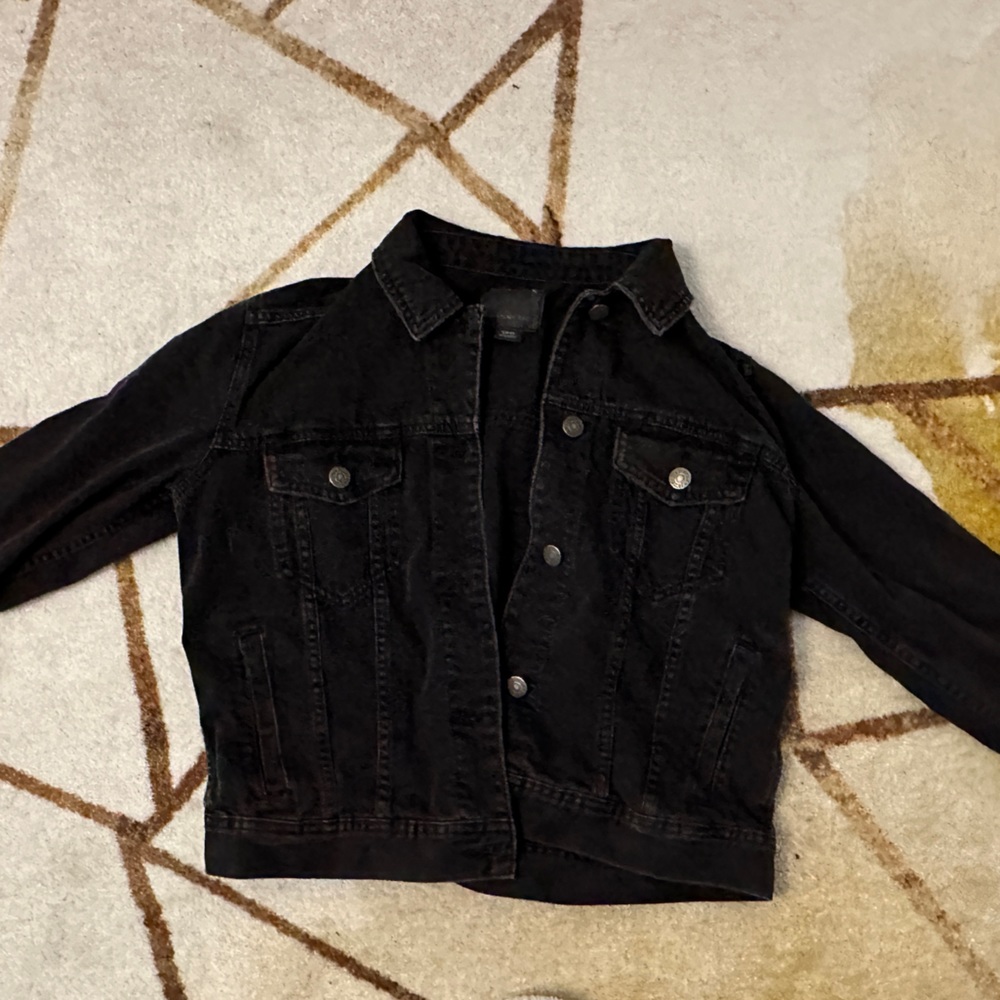 Black American Eagle Jean Jacket